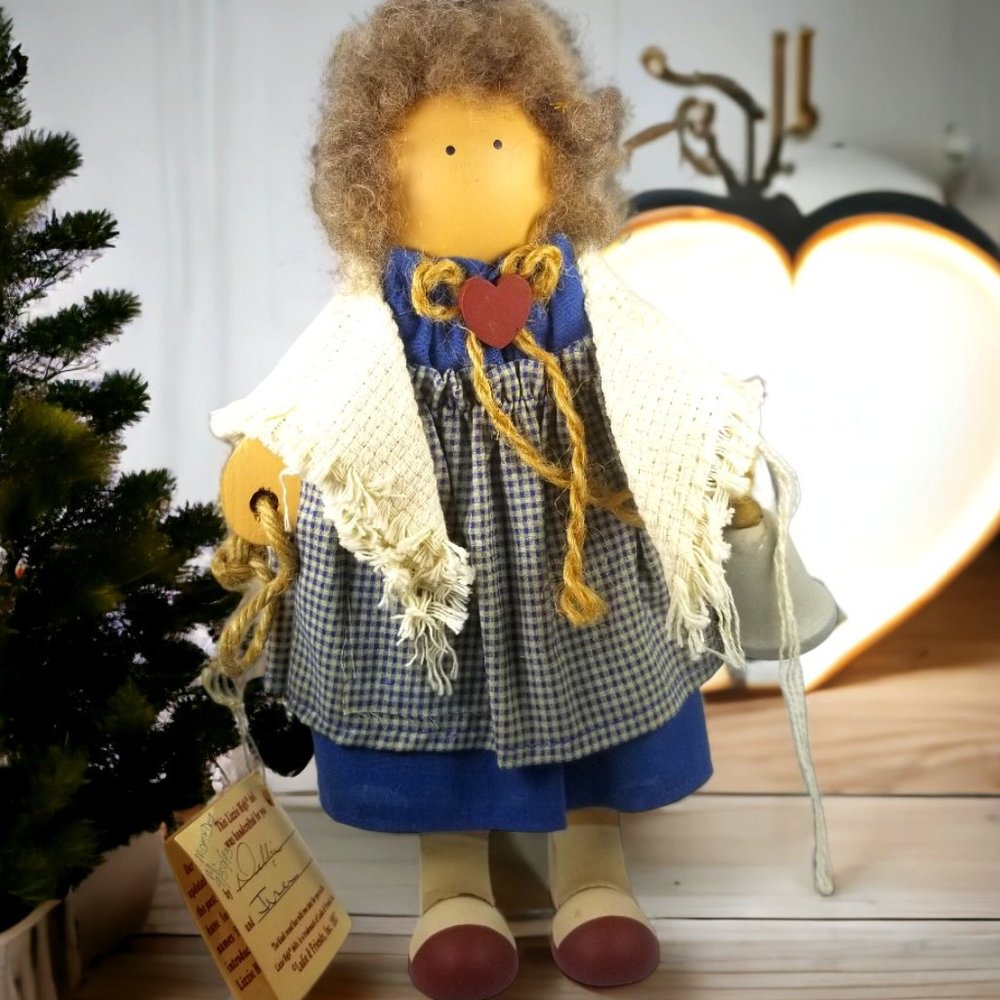 Vintage Lizzie High Margaret Bowman 1987 Collectible Wood Doll, Handmade Signed